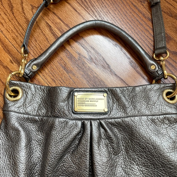 Limited Edition Marc by Marc Jacobs Metallic Grey Leather Classic Q Hillier Hobo - Picture 3 of 6